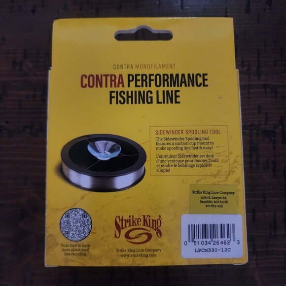 Strike King: Contra Fishing Line Premium Monofilament-12lb Clear 330 yards-NEW - Picture 2 of 5